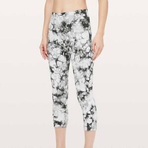 Lululemon Wunder Under Crop Hi-Rise 21" Dual Shibori Antique White Cement Grey 6